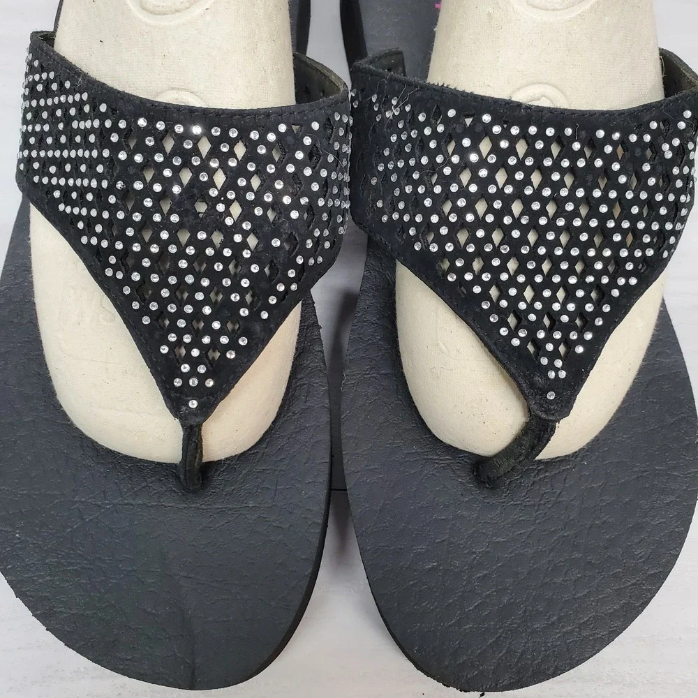 Skechers‎ Yoga Foam Beeded Flip Flops Womens 9 Boho Fast Shipping